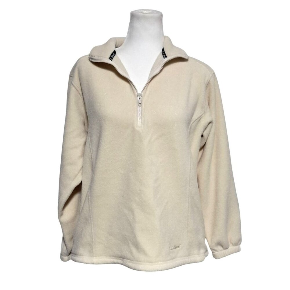 Vintage LL Bean Womens Fleece Pullover Lightweight Jacket Size M 1/4 Zip‎
